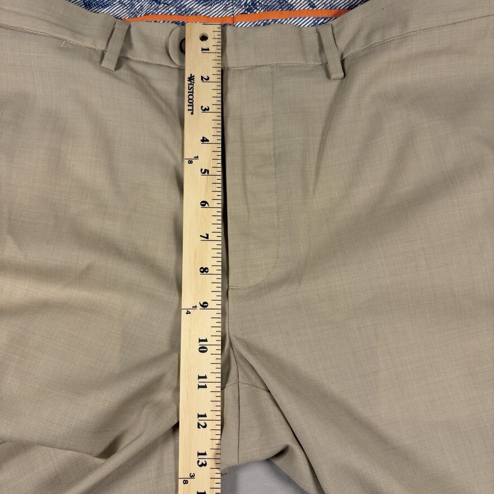 Tommy Bahama Mens 38x34 100% Wool Dress Pants Tan Khaki Flat Front Straight Leg - Picture 9 of 12